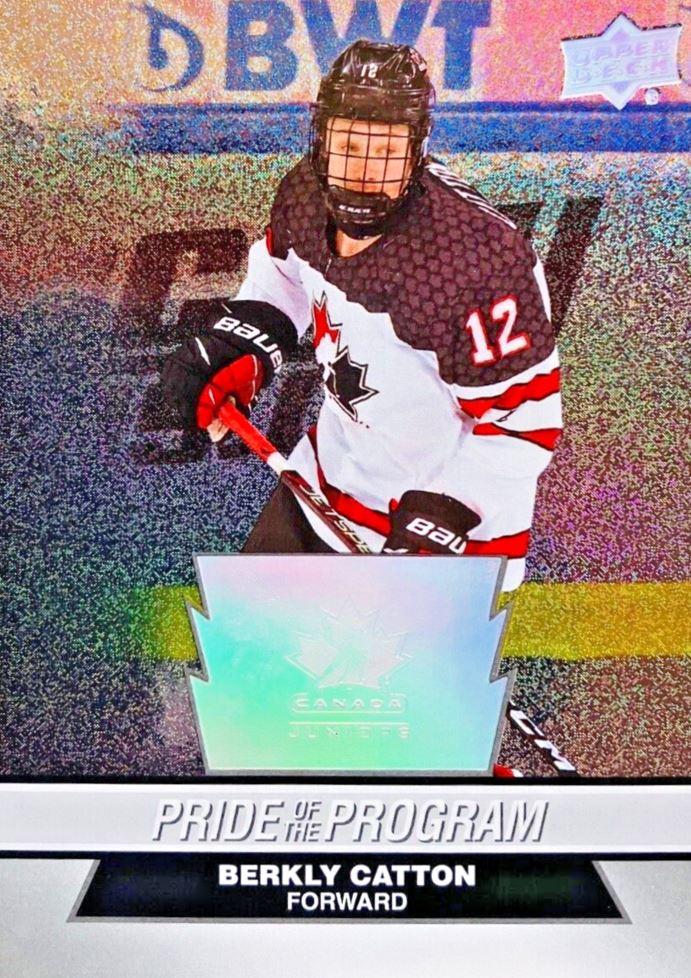 #92 Berkly Catton - Canada - 2023 Upper Deck Team Canada Juniors - Patterned Foilboard Hockey
