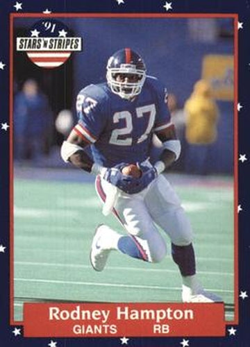 #92 Rodney Hampton - New York Giants - 1991 Fleer Stars 'n Stripes Football