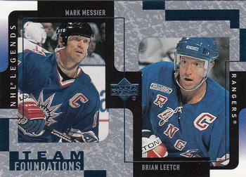 #92 Mark Messier / Brian Leetch - New York Rangers - 2000-01 Upper Deck Legends Hockey