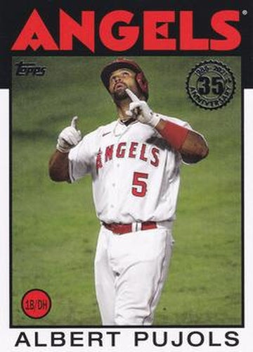 #86B-93 Albert Pujols - Los Angeles Angels - 2021 Topps - 1986 Topps Baseball 35th Anniversary Series One Baseball