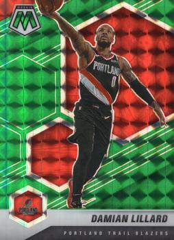 #93 Damian Lillard - Portland Trail Blazers - 2020-21 Panini Mosaic - Mosaic Green Basketball