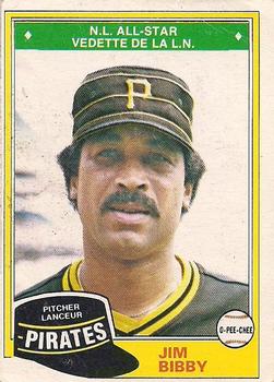 #93 Jim Bibby - Pittsburgh Pirates - 1981 O-Pee-Chee - Gray Back Baseball