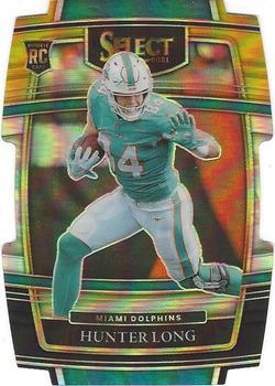 #93 Hunter Long - Miami Dolphins - 2021 Panini Select - Black and Gold Prizm Die Cut Football