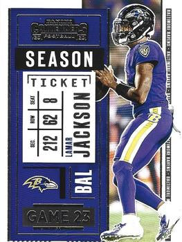 #93 Lamar Jackson - Baltimore Ravens - 2020 Panini Contenders Football