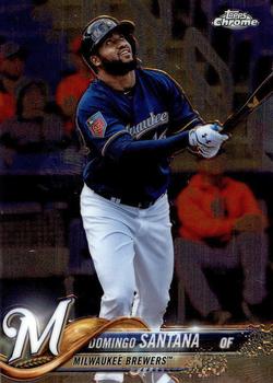 #93 Domingo Santana - Milwaukee Brewers - 2018 Topps Chrome Baseball