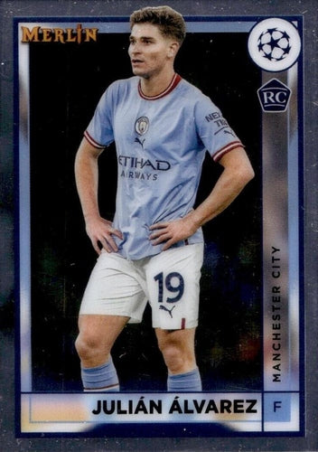 #94 Julián Álvarez - Manchester City - 2022-23 Merlin Chrome UEFA Club Competitions Soccer