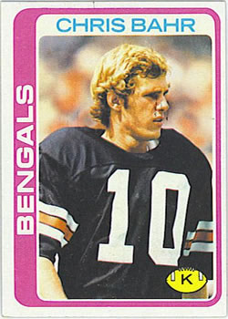 #94 Chris Bahr - Cincinnati Bengals - 1978 Topps Football