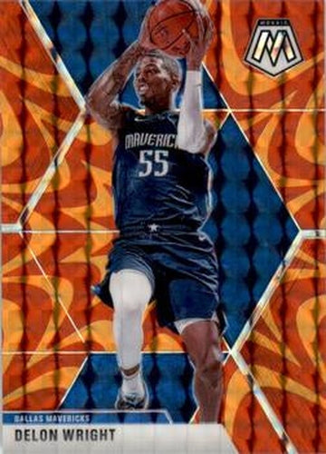 #94 Delon Wright - Dallas Mavericks - 2019-20 Panini Mosaic - Reactive Orange Basketball