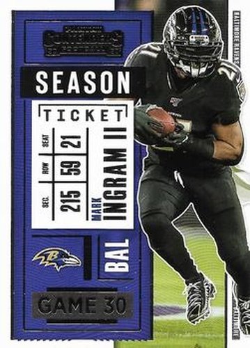 #94 Mark Ingram II - Baltimore Ravens - 2020 Panini Contenders Football