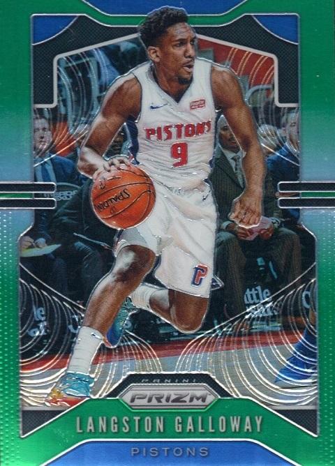 #94 Langston Galloway - Detroit Pistons - 2019-20 Panini Prizm - Prizms Green Basketball