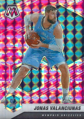 #94 Jonas Valanciunas - Memphis Grizzlies - 2020-21 Panini Mosaic - Mosaic Camo Pink Basketball