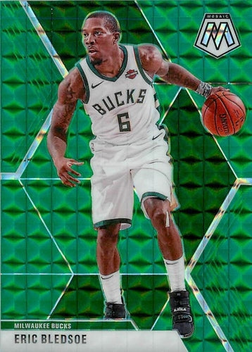 #95 Eric Bledsoe - Milwaukee Bucks - 2019-20 Panini Mosaic - Green Prizm Basketball