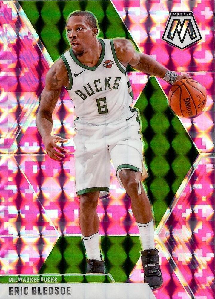 #95 Eric Bledsoe - Milwaukee Bucks - 2019-20 Panini Mosaic - Camo Pink Basketball