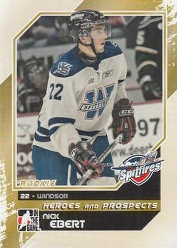 #95 Nick Ebert - Windsor Spitfires - 2010-11 In The Game Heroes and Prospects Hockey