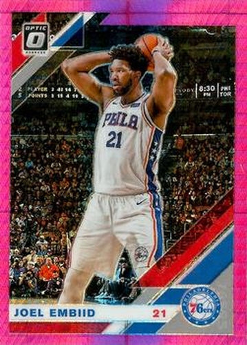 #95 Joel Embiid - Philadelphia 76ers - 2019-20 Donruss Optic - Hyper Pink Basketball