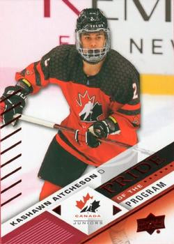 #95 Kashawn Aitcheson - Canada - 2024 Upper Deck Team Canada Juniors - Red Foil Hockey
