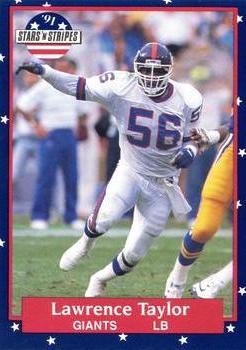 #96 Lawrence Taylor - New York Giants - 1991 Fleer Stars 'n Stripes Football