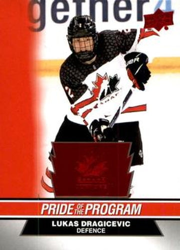 #96 Lukas Dragicevic - Canada - 2023 Upper Deck Team Canada Juniors - Red Foil Hockey