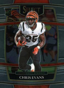 #96 Chris Evans - Cincinnati Bengals - 2021 Panini Select - Black and Gold Prizm Die Cut Football