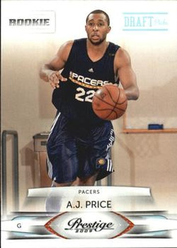 #246 A.J. Price - Indiana Pacers - 2009-10 Panini Prestige - Draft Picks Light Blue Basketball