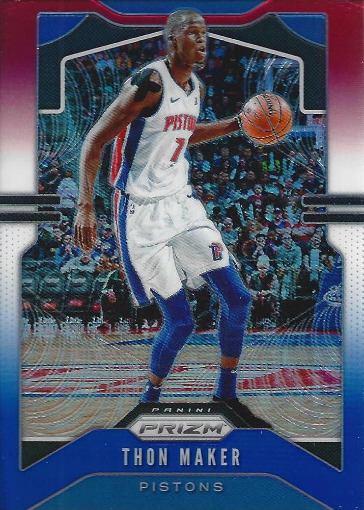 #96 Thon Maker - Detroit Pistons - 2019-20 Panini Prizm - Prizms Red White and Blue Basketball