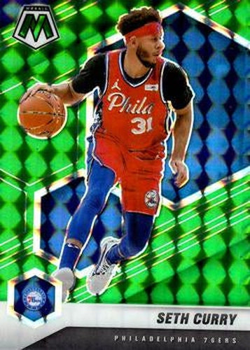 #97 Seth Curry - Philadelphia 76ers - 2020-21 Panini Mosaic - Mosaic Green Basketball