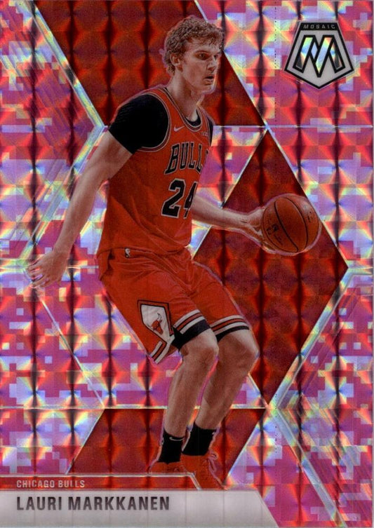 #97 Lauri Markkanen - Chicago Bulls - 2019-20 Panini Mosaic - Camo Pink Basketball