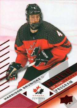 #97 Harrison Brunicke - Canada - 2024 Upper Deck Team Canada Juniors - Red Foil Hockey