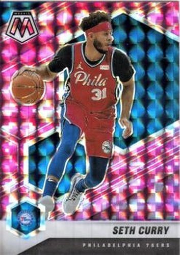 #97 Seth Curry - Philadelphia 76ers - 2020-21 Panini Mosaic - Mosaic Camo Pink Basketball
