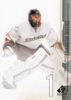 #97 Jonas Hiller - Anaheim Ducks - 2010-11 SP Authentic Hockey