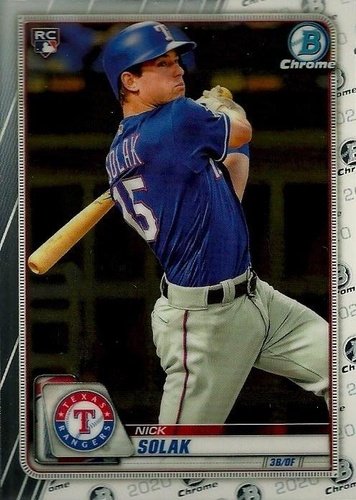#98 Nick Solak - Texas Rangers - 2020 Bowman Chrome Baseball