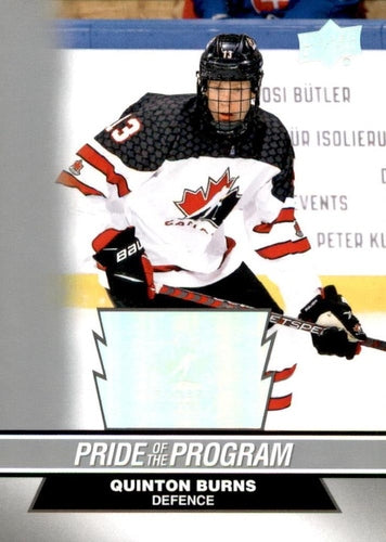 #98 Quinton Burns - Canada - 2023 Upper Deck Team Canada Juniors Hockey