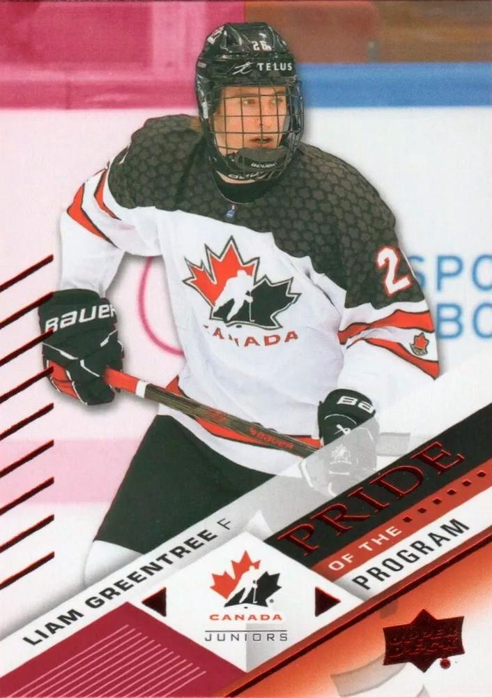 #98 Liam Greentree - Canada - 2024 Upper Deck Team Canada Juniors - Red Foil Hockey