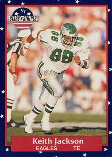 #98 Keith Jackson - Philadelphia Eagles - 1991 Fleer Stars 'n Stripes Football