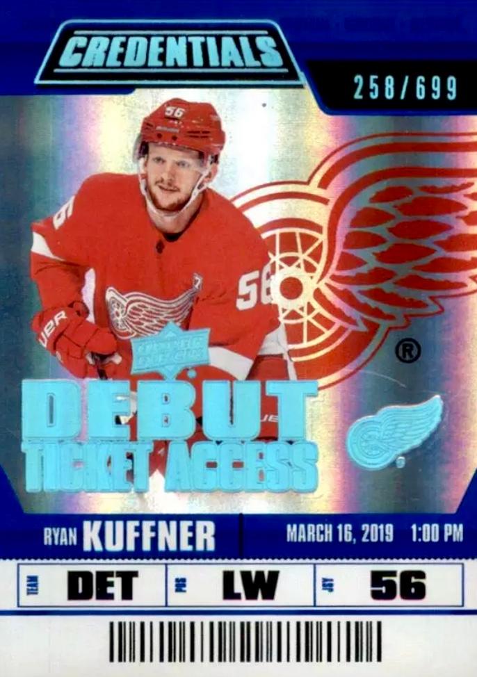 #99 Ryan Kuffner - Detroit Red Wings - 2019-20 Upper Deck Credentials Hockey