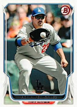 #99 Adrian Gonzalez - Los Angeles Dodgers - 2014 Bowman Baseball
