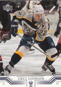 #99 Greg Johnson - Nashville Predators - 2001-02 Upper Deck Hockey