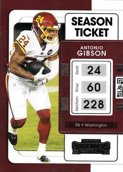 #99 Antonio Gibson - Washington Football Team - 2021 Panini Contenders Football