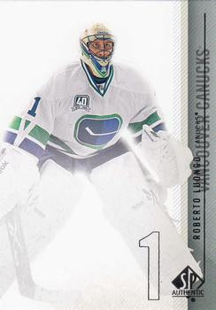 #99 Roberto Luongo - Vancouver Canucks - 2010-11 SP Authentic Hockey