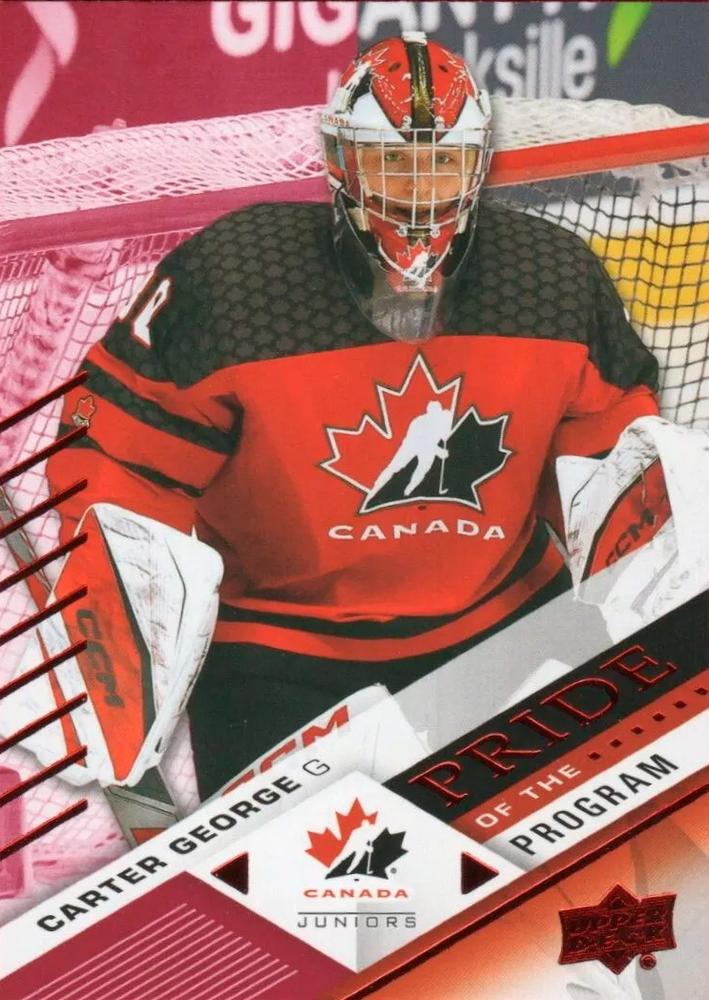 #99 Carter George - Canada - 2024 Upper Deck Team Canada Juniors - Red Foil Hockey