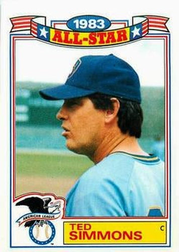 #9 Ted Simmons - Milwaukee Brewers - 1984 Topps - Glossy All-Stars Baseball