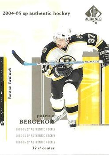 #9 Patrice Bergeron - Boston Bruins - 2004-05 SP Authentic Hockey
