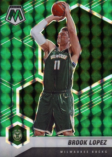 #9 Brook Lopez - Milwaukee Bucks - 2020-21 Panini Mosaic - Mosaic Green Basketball