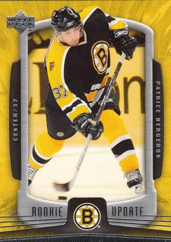 #9 Patrice Bergeron - Boston Bruins - 2005-06 Upper Deck Rookie Update Hockey