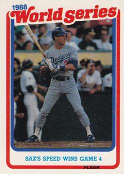 #9 Sax's Speed Wins Game 4 - Los Angeles Dodgers - 1989 Fleer - World Series Baseball