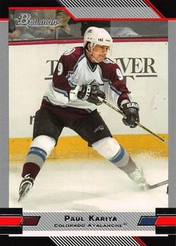 #9 Paul Kariya - Colorado Avalanche - 2003-04 Bowman Draft Picks and Prospects Hockey