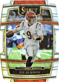 #9 Joe Burrow - Cincinnati Bengals - 2021 Panini Select - Silver Prizm Die Cut Football