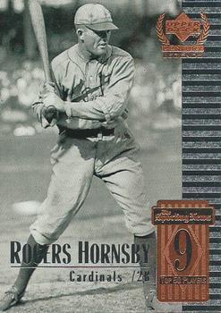 #9 Rogers Hornsby - St. Louis Cardinals - 1999 Upper Deck Century Legends Baseball
