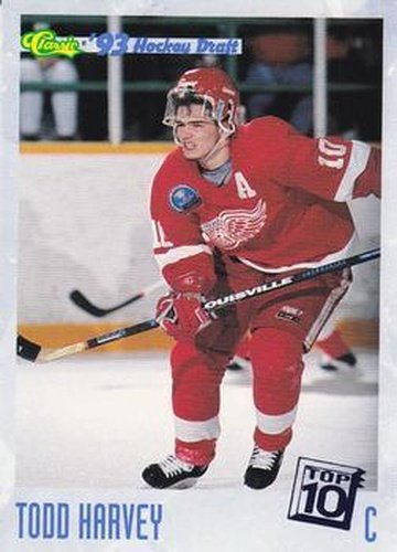 #9 Todd Harvey - Detroit Junior Red Wings - 1993 Classic '93 Hockey Draft Hockey