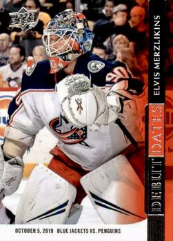 #DD-9 Elvis Merzlikins - Columbus Blue Jackets - 2020-21 Upper Deck - Debut Dates Hockey